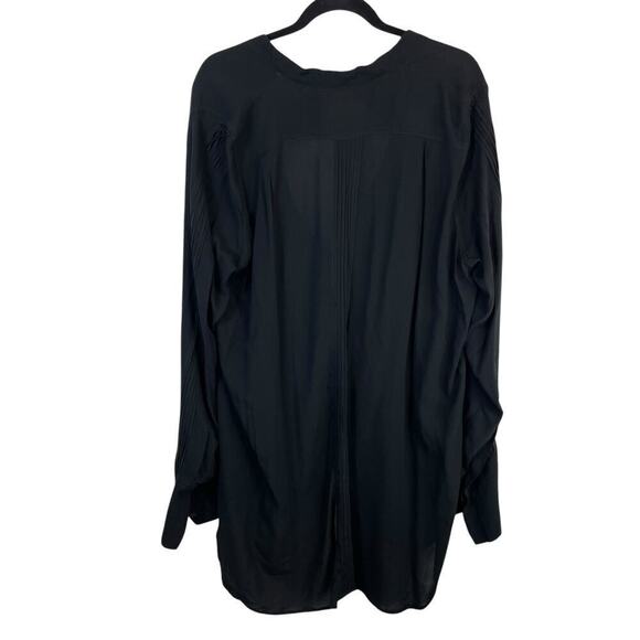 Ann Demeulemeester Pintuck Button Up Long Sleeve Tunic Top Black Size 36/Medium - Picture 9 of 9